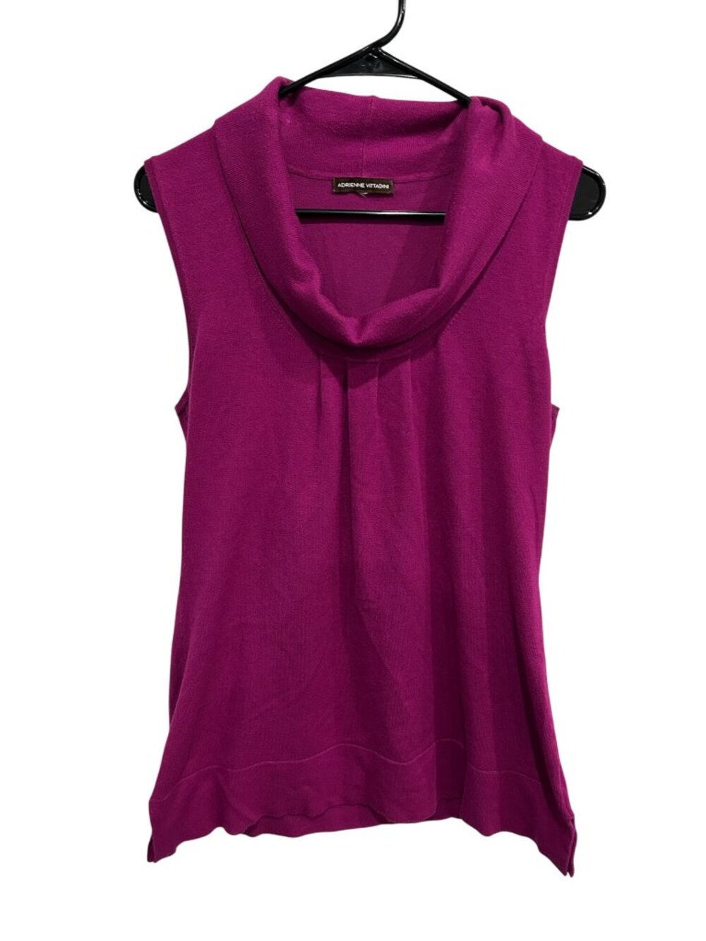 Adrienne Vittadini Womens Royal Purple Sleeveless Cowl Neck Top Preppy Chic